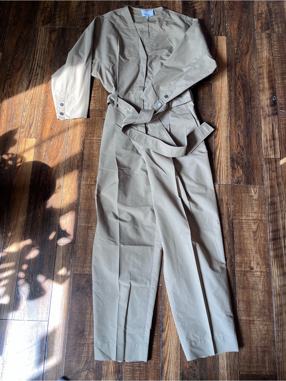 3.1 Phillip Lim Tan Utility Jumpsuit with Self-Tie Belt